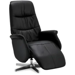 Fauteuil Relax Delta - Cuir Et Métal - Noir -Promos Fauteora Magasin fauteuil 22095809