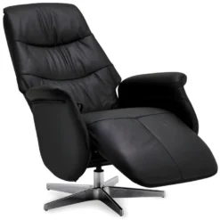 Fauteuil Relax Delta - Cuir Et Métal - Noir -Promos Fauteora Magasin fauteuil 22095811