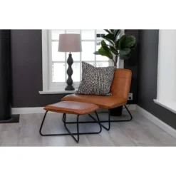 Fauteuil Et Repose Pieds En Acier Et Polyuréthane Marron X -Promos Fauteora Magasin fauteuil 22095821