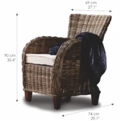 Baroness Fauteuil En Rotin Naturel, Gris. -Promos Fauteora Magasin fauteuil 22114321