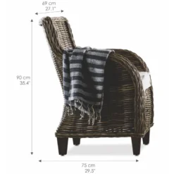 Baron Fauteuil En Rotin Naturel, Gris. -Promos Fauteora Magasin fauteuil 22114333