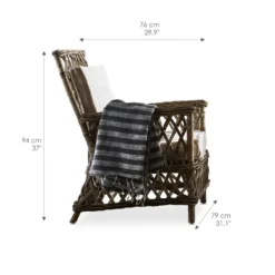 Marquis Fauteuil En Rotin Naturel, Gris. -Promos Fauteora Magasin fauteuil 22114339