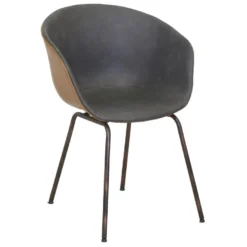 Fauteuil En Polyuréthane Camel Et Gris