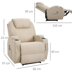 Fauteuil De Relaxation éléctrique Massant Inclinable CHARLOTTE Crème 15 Fauteuil De Relaxation éléctrique Massant Inclinable CHARLOTTE Crème -Promos Fauteora Magasin fauteuil 22126323