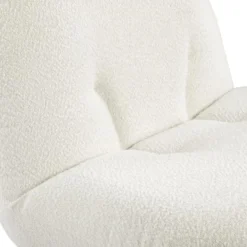 Fauteuil Pivotant En Tissu Bouclette Blanc LODOSA -Promos Fauteora Magasin fauteuil 22129357