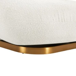 Fauteuil Pivotant En Tissu Bouclette Blanc LODOSA -Promos Fauteora Magasin fauteuil 22129359