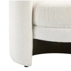 Fauteuil Arrondi En Tissu Bouclette Blanc RUOTO -Promos Fauteora Magasin fauteuil 22129373