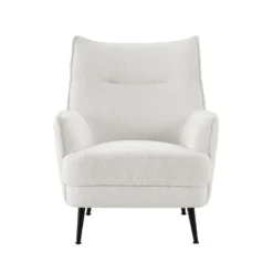 Fauteuil En Tissu Bouclette Blanc MELFI -Promos Fauteora Magasin fauteuil 22129381