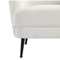 Fauteuil En Tissu Bouclette Blanc MELFI -Promos Fauteora Magasin fauteuil 22129395