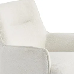 Fauteuil En Tissu Bouclette Blanc MELFI -Promos Fauteora Magasin fauteuil 22129397