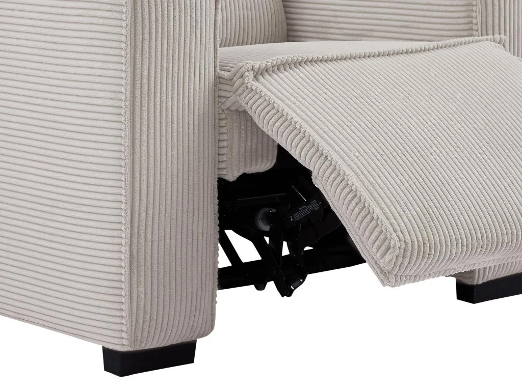 Fauteuil Relax électrique En Velours Cotelé Gris Clair AMELIO 9 Fauteuil Relax électrique En Velours Cotelé Gris Clair AMELIO – Image 7