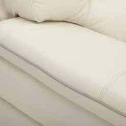 Fauteuil En Cuir THIBAULT - Ivoire -Promos Fauteora Magasin fauteuil 221867