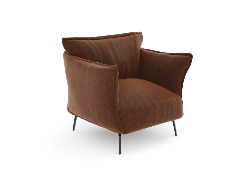 Fauteuil Tissu Effet Cuir Vintage Cognac 3 Fauteuil Tissu Effet Cuir Vintage Cognac