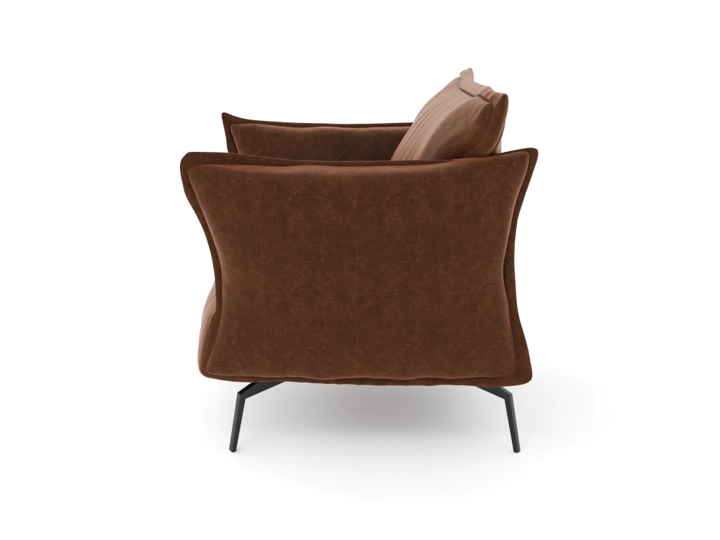 Fauteuil Tissu Effet Cuir Vintage Cognac 5 Fauteuil Tissu Effet Cuir Vintage Cognac – Image 3