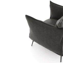 Fauteuil Tissu Effet Cuir Vintage Gris étain -Promos Fauteora Magasin fauteuil 22263333