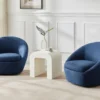Fauteuil Pivotant Arrondi En Tissu Bleu LACARA II -Promos Fauteora Magasin fauteuil 22356363