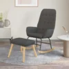 Chaise à Bascule Avec Repose-pied Gris Foncé Tissu -Promos Fauteora Magasin fauteuil 22412773