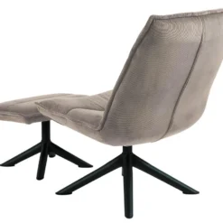 Blizzard Fauteuil Lounge Avec Tabouret Beige, Noir. -Promos Fauteora Magasin fauteuil 22414707