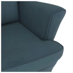 Fauteuil à Bascule Et Pieds En Bois Massif D'hévéa Bleu Velours -Promos Fauteora Magasin fauteuil 22563243