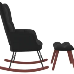 Chaise à Bascule Avec Repose-pied Noir Velours -Promos Fauteora Magasin fauteuil 22563343