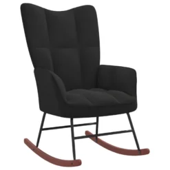 Chaise à Bascule Avec Repose-pied Noir Velours -Promos Fauteora Magasin fauteuil 22563347