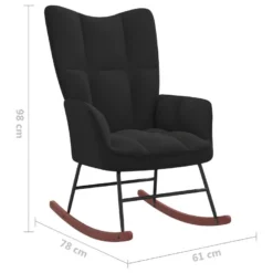 Chaise à Bascule Avec Repose-pied Noir Velours -Promos Fauteora Magasin fauteuil 22563357