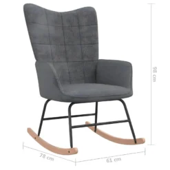 Chaise à Bascule Avec Tabouret Gris Foncé Tissu -Promos Fauteora Magasin fauteuil 22563409