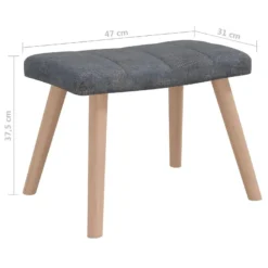 Chaise à Bascule Avec Tabouret Gris Foncé Tissu -Promos Fauteora Magasin fauteuil 22563411