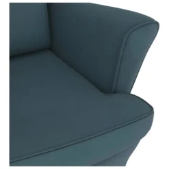 Chaise à Bascule Avec Pieds En Bois Et Tabouret Bleu Velours -Promos Fauteora Magasin fauteuil 22563457