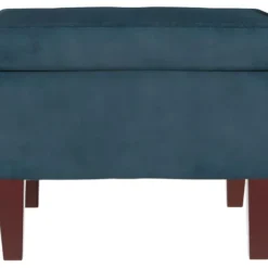 Chaise à Bascule Avec Pieds En Bois Et Tabouret Bleu Velours -Promos Fauteora Magasin fauteuil 22563461