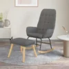 Chaise à Bascule Avec Repose-pied Gris Clair Tissu -Promos Fauteora Magasin fauteuil 22563495