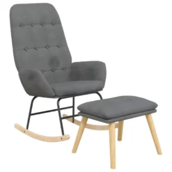 Chaise à Bascule Avec Repose-pied Gris Clair Tissu -Promos Fauteora Magasin fauteuil 22563499