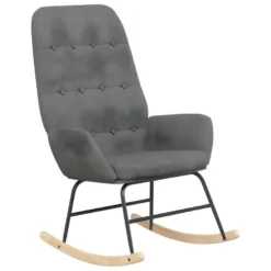 Chaise à Bascule Avec Repose-pied Gris Clair Tissu -Promos Fauteora Magasin fauteuil 22563501