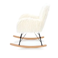 Fauteuil à Bascule En Tissu 72 X 94 X 100 Cm - Crème -Promos Fauteora Magasin fauteuil 22731929