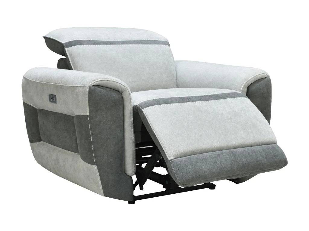Fauteuil Relax électrique En Tissu Gris Clair ORIETTO 6 Fauteuil Relax électrique En Tissu Gris Clair ORIETTO – Image 4