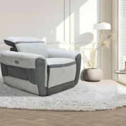Fauteuil Relax électrique En Tissu Gris Clair ORIETTO