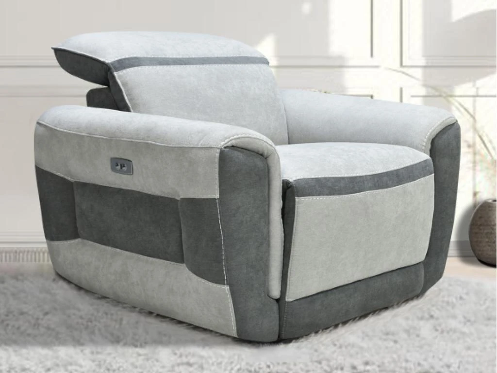 Fauteuil Relax électrique En Tissu Gris Clair ORIETTO 14 Fauteuil Relax électrique En Tissu Gris Clair ORIETTO – Image 12