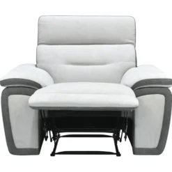 Fauteuil Relax En Microfibre Bicolore Anthracite Et Gris Clair PARUA -Promos Fauteora Magasin fauteuil 22871417