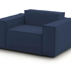 Chaise Longue Dbrogn, Chaise Longue, 100% Made In Italy, Fauteuil Relax En Tissu Rembourré, Cm 160x95h70, Bleu