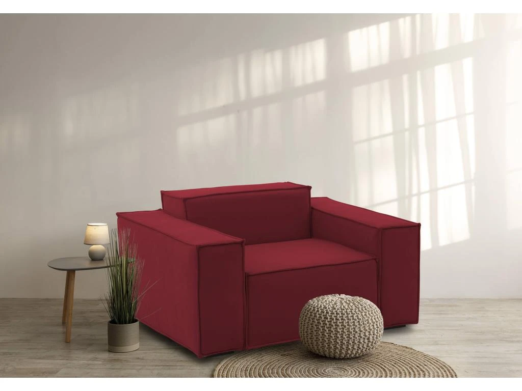 Chaise Longue Dciurri, Chaise Longue, 100% Made In Italy, Fauteuil Relax En Tissu Rembourré, Cm 140x95h70, Rouge 4 Chaise Longue Dciurri, Chaise Longue, 100% Made In Italy, Fauteuil Relax En Tissu Rembourré, Cm 140x95h70, Rouge – Image 2