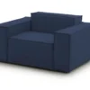 Chaise Longue Dciurri, Chaise Longue, 100% Made In Italy, Fauteuil Relax En Tissu Rembourré, Cm 140x95h70, Bleu