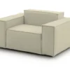 Chaise Longue Dciurri, Chaise Longue, 100% Made In Italy, Fauteuil Relax En Tissu Rembourré, Cm 140x95h70, Beige