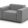 Chaise Longue Dciurri, Chaise Longue, 100% Made In Italy, Fauteuil Relax En Tissu Rembourré, Cm 140x95h70, Gris -Promos Fauteora Magasin fauteuil 22934443