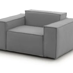Chaise Longue Dciurri, Chaise Longue, 100% Made In Italy, Fauteuil Relax En Tissu Rembourré, Cm 140x95h70, Gris