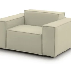 Chaise Longue Dbrogn, Chaise Longue, 100% Made In Italy, Fauteuil Relax En Tissu Rembourré, Cm 160x95h70, Beige