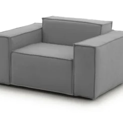 Chaise Longue Dbrogn, Chaise Longue, 100% Made In Italy, Fauteuil Relax En Tissu Rembourré, Cm 160x95h70, Gris