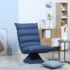 Fauteuil Relax Grand Confort Pivotant Inclinaison Réglable 5 Niv. épais Garnissage Mousse Haute Densité Tissu Velours Microfibre Bleu -Promos Fauteora Magasin fauteuil 22943847