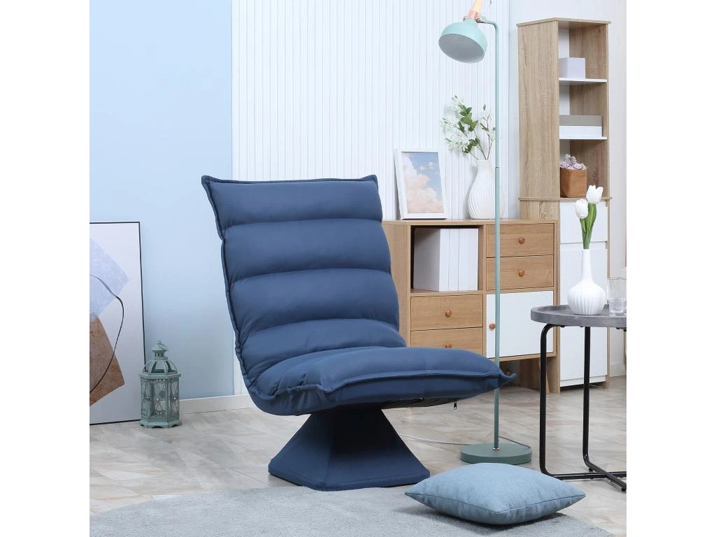 Fauteuil Relax Grand Confort Pivotant Inclinaison Réglable 5 Niv. épais Garnissage Mousse Haute Densité Tissu Velours Microfibre Bleu 3 Fauteuil Relax Grand Confort Pivotant Inclinaison Réglable 5 Niv. épais Garnissage Mousse Haute Densité Tissu Velours Microfibre Bleu