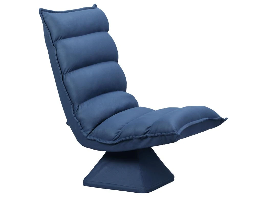 Fauteuil Relax Grand Confort Pivotant Inclinaison Réglable 5 Niv. épais Garnissage Mousse Haute Densité Tissu Velours Microfibre Bleu 6 Fauteuil Relax Grand Confort Pivotant Inclinaison Réglable 5 Niv. épais Garnissage Mousse Haute Densité Tissu Velours Microfibre Bleu – Image 4