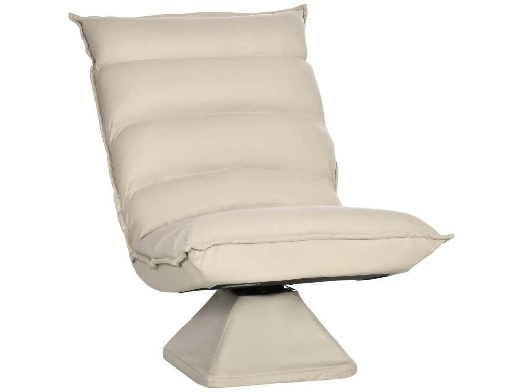 Fauteuil Relax Grand Confort Pivotant Inclinaison Réglable 5 Niv. épais Garnissage Mousse Haute Densité Tissu Velours Microfibre Beige 4 Fauteuil Relax Grand Confort Pivotant Inclinaison Réglable 5 Niv. épais Garnissage Mousse Haute Densité Tissu Velours Microfibre Beige – Image 2